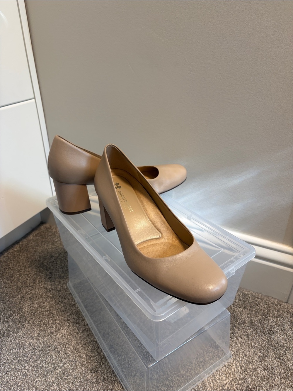 Naturalizer Women's Block Heel Pumps in Taupe Beige